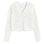 Cool Club, Sweter dziewczęcy, rozpinany, biały