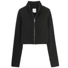 Cool Club, Sweter dziewczęcy, rozpinany, crop top, czarny