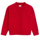 Cool Club, Sweter dziewczęcy, rozpinany, czerwony