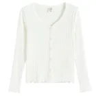 Cool Club, Sweter dziewczęcy, rozpinany, prążkowany, biały