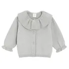 Cool Club, Sweter dziewczęcy, rozpinany, srebrny