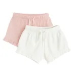 Cool Club, Szorty dziewczęce, białe, różowe, zestaw, 2 szt.