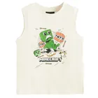 Cool Club, T-shirt chłopięcy bez rękawów, beżowy, Minecraft