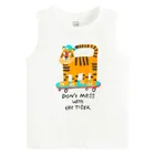 Cool Club, T-shirt chłopięcy bez rękawów, biały