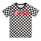 Cool Club, T-shirt chłopięcy, biało-czarna kratka, Faster