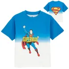 Cool Club, T-shirt chłopięcy, biało-niebieski, Superman