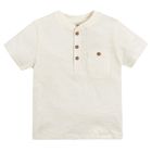 Cool Club, T-shirt chłopięcy, ecru, guziki