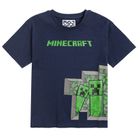 Cool Club, T-shirt chłopięcy, granatowy, Minecraft