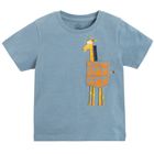 Cool Club, T-shirt chłopięcy, niebieski, żyrafa