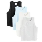 Cool Club, T-shirt dziewczęcy bez rękawów, prążkowany, mix, zestaw, 4 szt.
