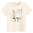 Cool Club, T-shirt dziewczęcy, beżowy