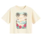 Cool Club, T-shirt dziewczęcy, beżowy
