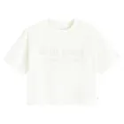 Cool Club, T-shirt dziewczęcy, crop top, biały