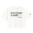 Cool Club, T-shirt dziewczęcy, crop top, biały, SmileyWorld