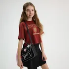 Cool Club, T-shirt dziewczęcy, crop top, bordowy, Harry Potter