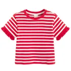 Cool Club, T-shirt dziewczęcy, crop top, czerwono-biały
