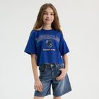 Cool Club, T-shirt dziewczęcy, crop top, niebieski, Harry Potter