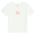 Cool Club, T-shirt dziewczęcy, crop top, prążkowany, biały