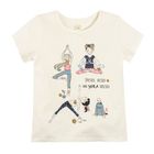 Cool Club, T-shirt dziewczęcy, ecru, Yoga
