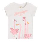 Cool Club, T-shirt dziewczęcy, Flamingo club, biały