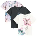 Cool Club, T-shirt dziewczęcy, mix, zestaw, 3 szt., Lilo i Stitch