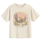 Cool Club, T-shirt dziewczęcy, oversize, beżowy