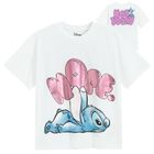 Cool Club, T-shirt dziewczęcy, oversize, biały, Lilo i Stitch