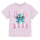 Cool Club, T-shirt dziewczęcy, oversize, fioletowy, Lilo i Stitch