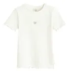 Cool Club, T-shirt dziewczęcy, prążkowany, biały