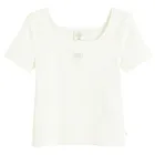 Cool Club, T-shirt dziewczęcy, prążkowany, biały