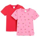 Cool Club, T-shirt dziewczęcy, prążkowany, mix, zestaw, 2 szt.