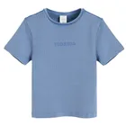 Cool Club, T-shirt dziewczęcy, prążkowany, niebieski