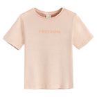 Cool Club, T-shirt dziewczęcy, prążkowany, pomarańczowy