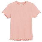 Cool Club, T-shirt dziewczęcy, prążkowany, pomarańczowy