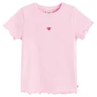 Cool Club, T-shirt dziewczęcy, prążkowany, różowy