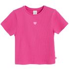 Cool Club, T-shirt dziewczęcy, prążkowany, różowy