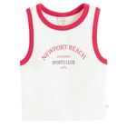 Cool Club, Top dziewczęcy, crop, prążkowany, biały