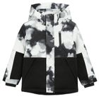 Cool Club, Wodoszczelna kurtka narciarska chłopięca z kapturem, ocieplana, czarno-biała
