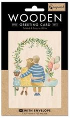 Cozywood, karnet drewniany C6 + koperta Rodzina