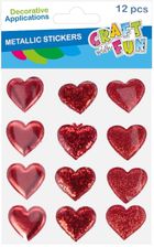 Craft With Fun, naklejki metalizowane, Serca