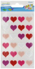 Craft With Fun, ozdoba dekoracyjna, filcowa, samoprzylepne, serca
