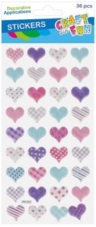 Craft With Fun, ozdobne naklejki, puffy, serce