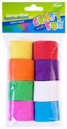 Craft With Fun, rolki bibuły, ozdoba dekoracyjna, mix kolorów, 8 szt.