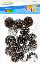 Craft With Fun, szyszka naturalna, ze sznurkiem, 15 szt.