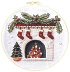 Craft With Fun, zestaw do haftowania, świąteczny kominek