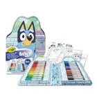 Crayola, Bluey, zestaw artystyczny z kolorowankami, naklejkami i flamastrami, 47 elementów
