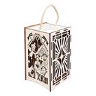 Cresco, lampion adwentowy drewniany, stajenka LED