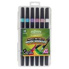 Cricco, pisaki pędzelkowe, metaliczne, dwustronne, 12 kolorów