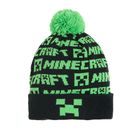 Czapka chłopięca, czarno-zielona, Minecraft