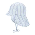 Czapka chłopięca safari, wiązana, niebieska, Döll